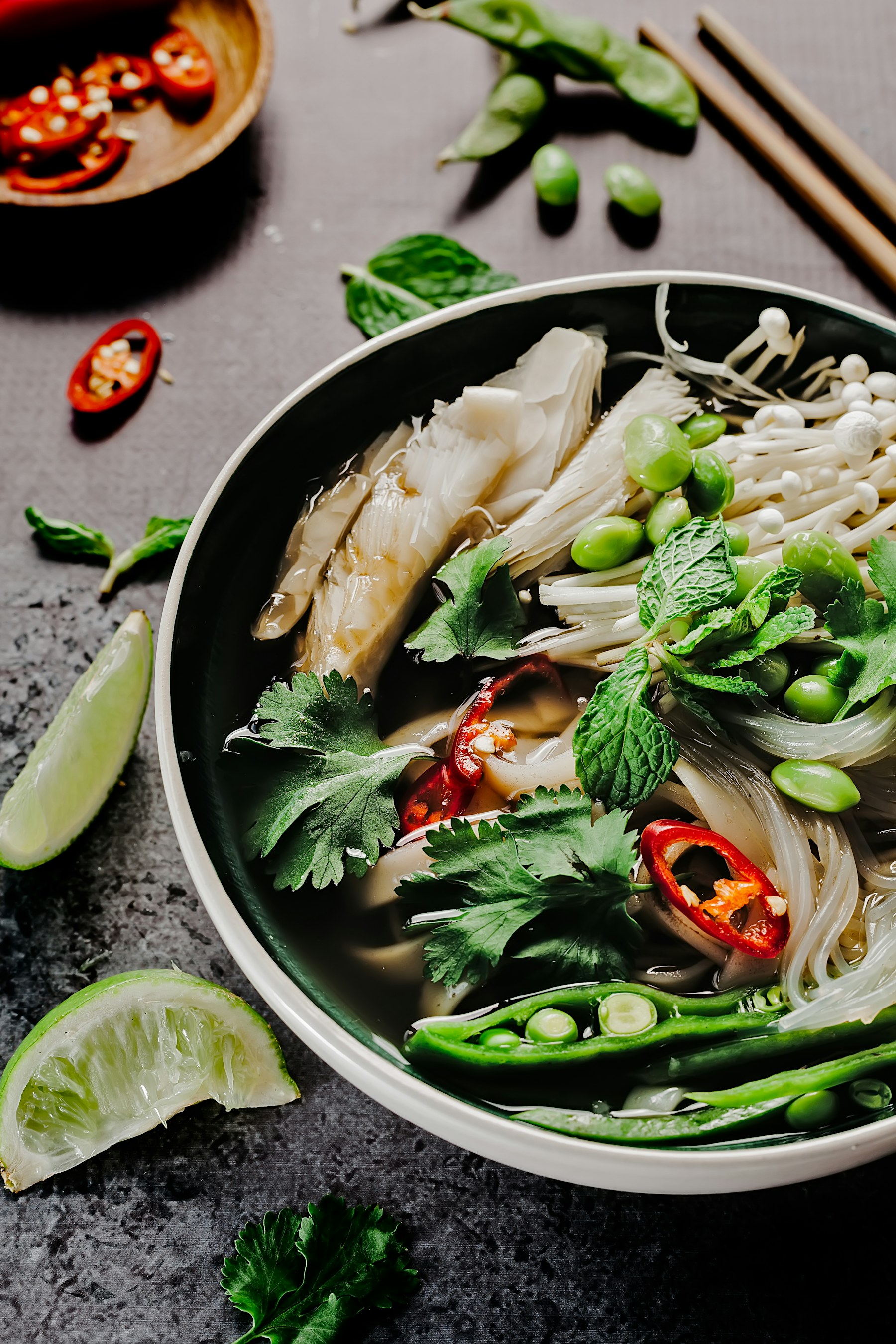 Plant-based bowl of vegetables and fresh greens