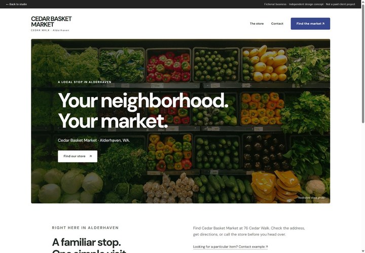 Cedar Basket Market · Design concept
