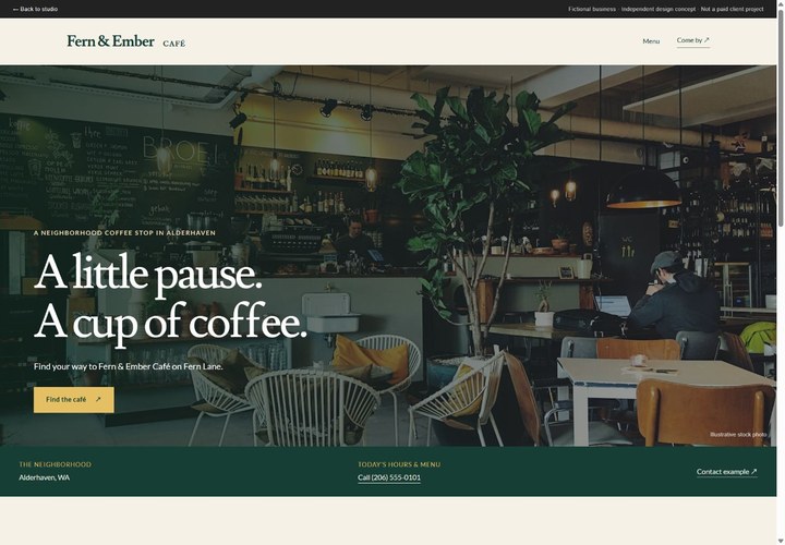 Fern & Ember Café · Design concept