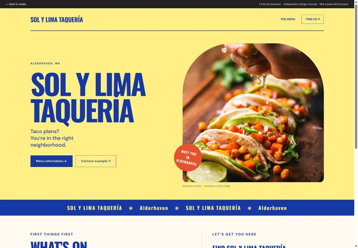 Sol y Lima Taquería · Design concept