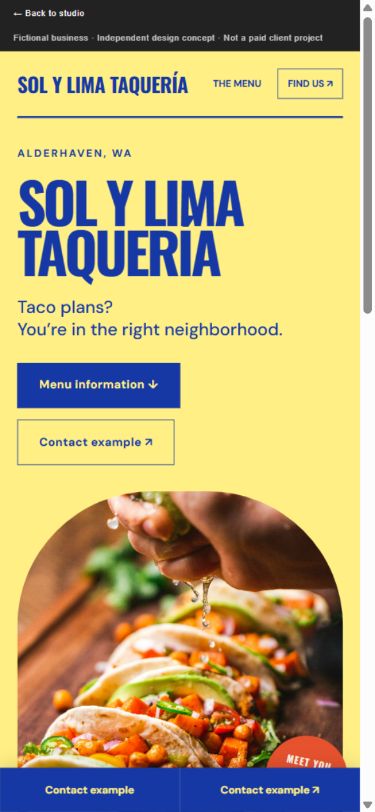 Sol y Lima Taquería · Demostración conceptual en inglés